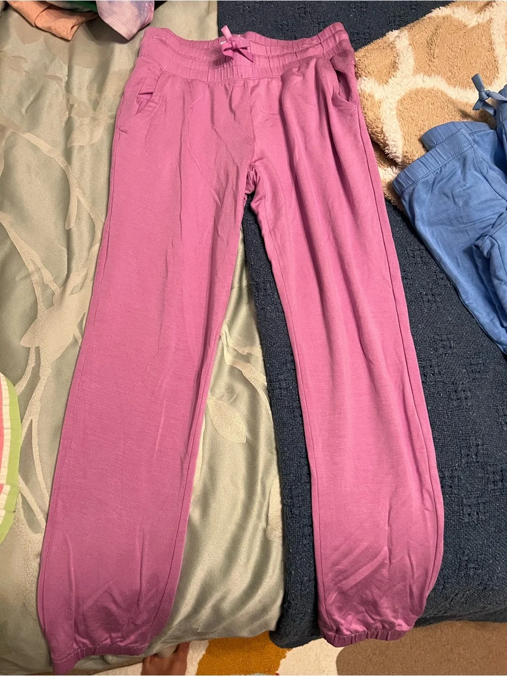 2 all in motion Girls large 10/12 joggers Pink and Blue